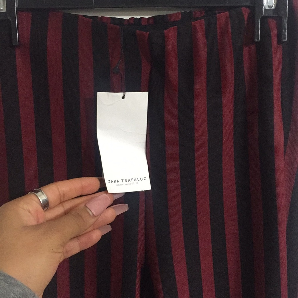 NEW ZARA FLARE STRIPED PANTS - Picture 2 of 3